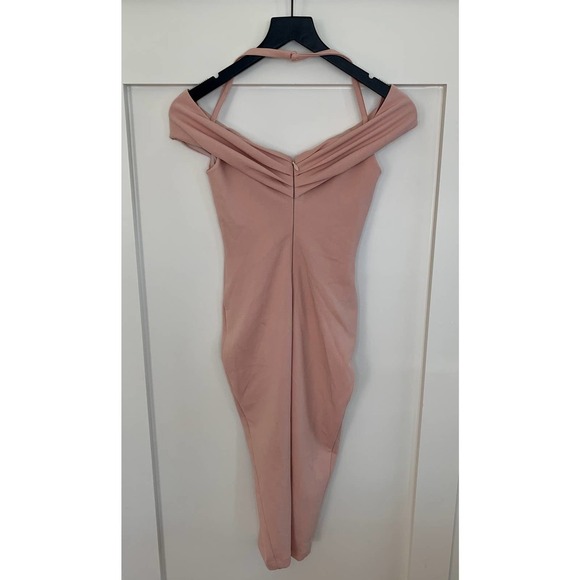 Nookie Athena Off Shoulder Midi Dress in Blush Size XS Lined Invisible Zip Back - Picture 3 of 5